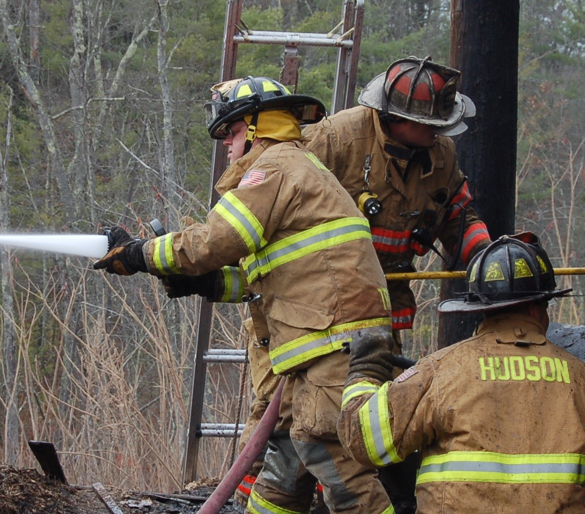 Ted fighting a fire